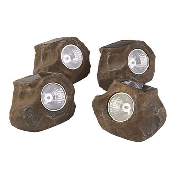 Set Of Four Solar Outdoor Rock Lights, 2 of 5