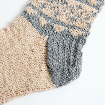 Fair Isle Socks Knitting Kit, 4 of 10