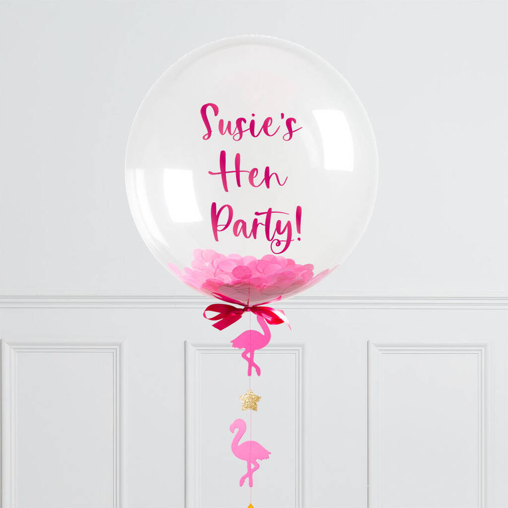 Personalised Flamingo Hen Party Bubble Balloon, 1 of 2