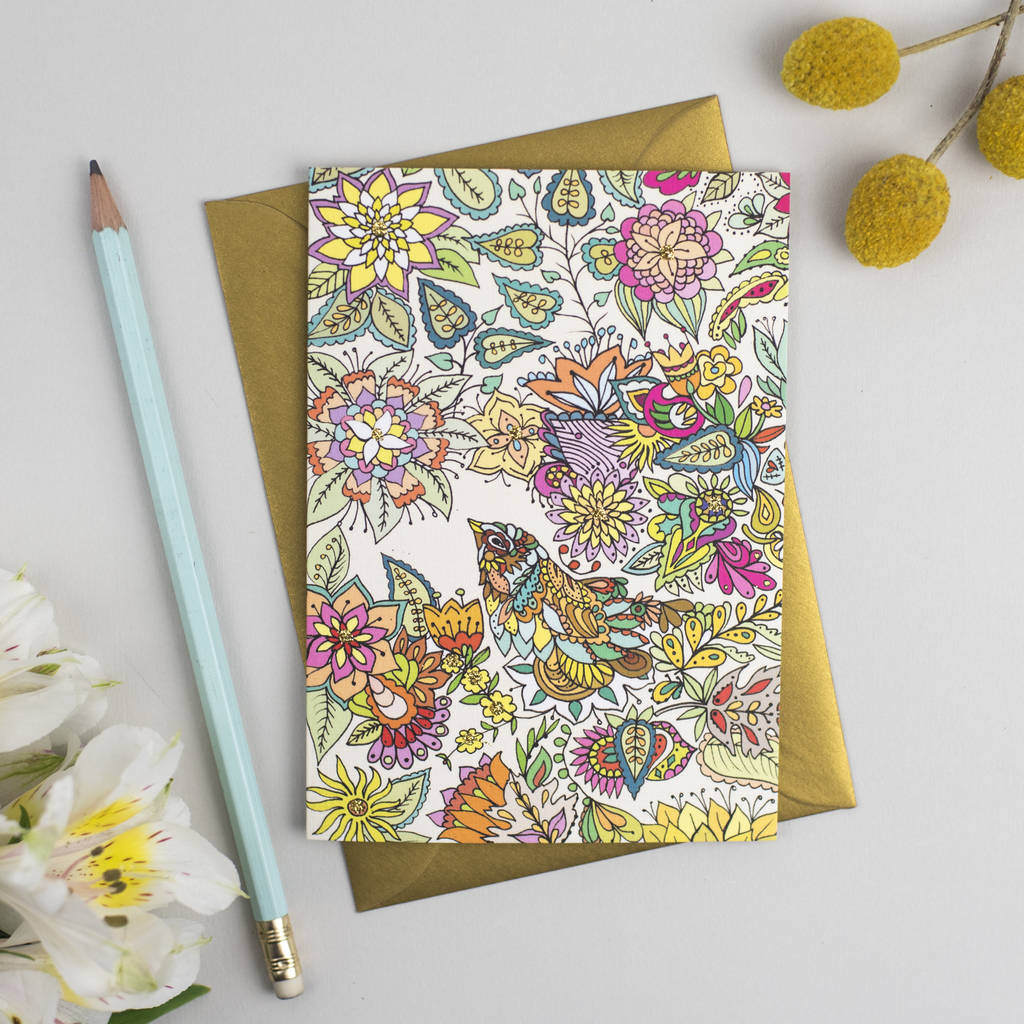 'Floral Bird' Card By Fay's Studio