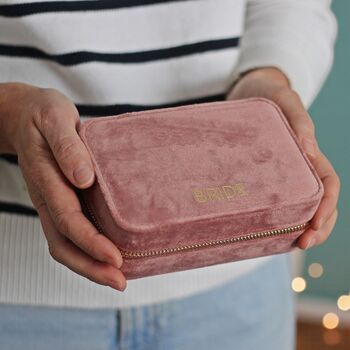Personalised Brides Velvet Jewellery Box, 9 of 12