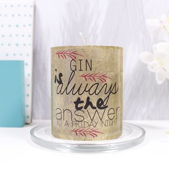 Gin 'Is Always The Answer' Alcohol Theme Candle, 7 of 11