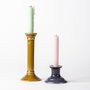 Handmade Yellow Ochre Ceramic Tall Taper Candlestick, thumbnail 3 of 3