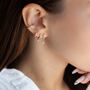 Gold Ear Stack, Small Gold Earrings With Free Name Pouch, thumbnail 7 of 9