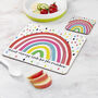 Personalised Children's Pastel Rainbow Placemat Set, thumbnail 3 of 6