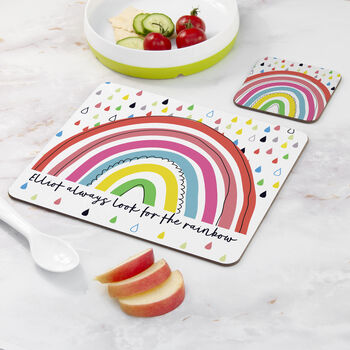 Personalised Children's Pastel Rainbow Placemat Set, 3 of 6