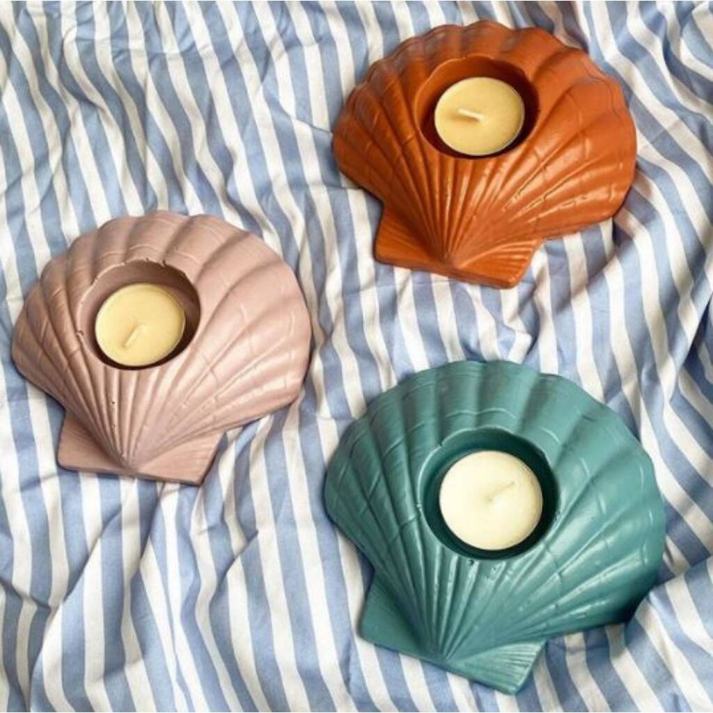 Scallop Shell Shaped Tealight Holder, 1 of 2