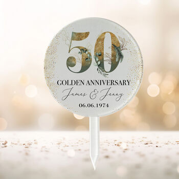 50th Wedding Anniversary Personalised Cake Topper, 3 of 8