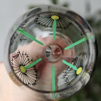 Dandelion Clock Painted Wine Glass, 2 of 6