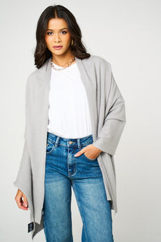 Grey 100% Cashmere Travel Wrap Shawl Gift Boxed, 6 of 9