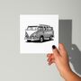 Camping Van – Hand Drawn Travel Greeting Card Illustration, thumbnail 1 of 6
