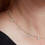 Aquamarine Silver Gold Plated Beaded Necklace, thumbnail 5 of 11