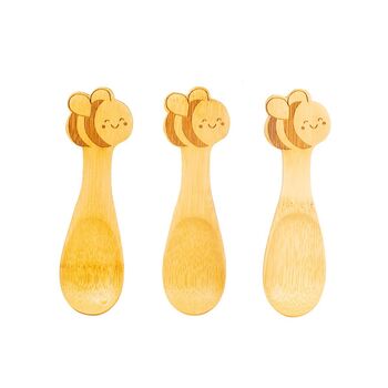 Bumblebee Bamboo Plate And Spoons Set, 4 of 5