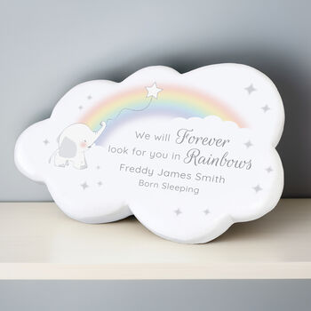 Personalised Rainbow Elephant Cloud Memorial Resin Ston, 4 of 4