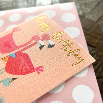 Happy Birthday Flamingo Mini Card, 5 of 5