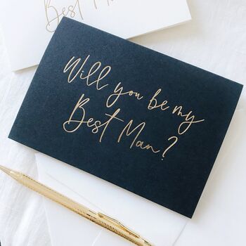 Will You Be My Best Man? Gold Foil Card, 4 of 4