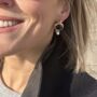 Giorgia Onyx + Pearl Gold Vermeil Drop Earrings, thumbnail 2 of 4