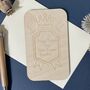 Personalised Wooden Father's Day Crest And Crown Card, thumbnail 5 of 6
