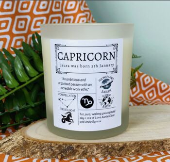 Personalised Capricorn Horoscope Star Sign Candle, 4 of 11