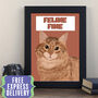 Funny Art Poster Gift For Cat Lover Feline Fine, thumbnail 1 of 4