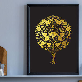 Personalised Family Tree Foil Print, 3 of 5