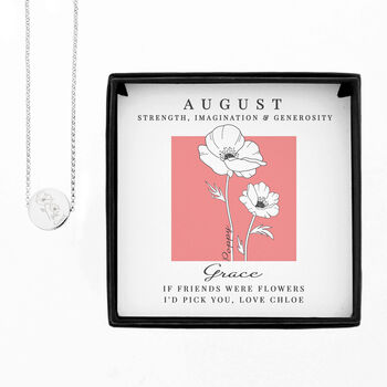 Personalised Birth Flower Necklace And Box Gift Set, 10 of 12