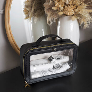 Personalised Clear Cosmetic Bag Monogram Makeup Bag, 3 of 12