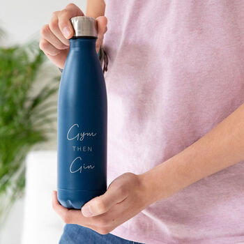 Engraved 'Gym Then Gin' Reusable Water Bottle, 4 of 11