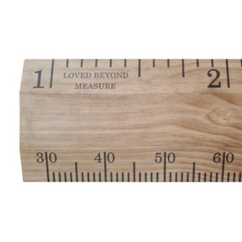 Original Walnut Finished Wood Height Chart Ruler, 6 of 6