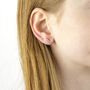 Contemporary Thin Line Bar Stud Earrings, thumbnail 5 of 10