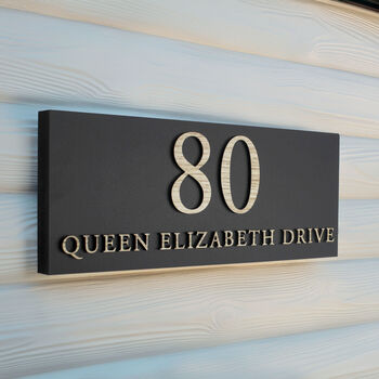 Personalised House Sign With Wood Effect Lettering, 2 of 8