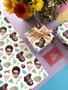 Jeff Goldblum Wrapping Paper, Funny 90s Dinosaur Wrap, 6 of 10