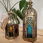 Moroccan Style Gold Glass Lantern T Light Holder, thumbnail 7 of 12