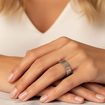 Thick Sterling Silver Croissant Women's Ring, 2 of 6