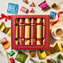 Six Handmade Christmas Crackers Shimmering Red Gold Design, thumbnail 1 of 4