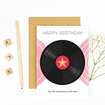 Pink Vinyl For The Record Happy Birthday Card, 4 of 4