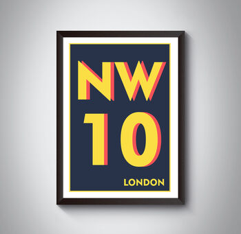 Nw10 Brent London Typography Postcode Print, 8 of 10
