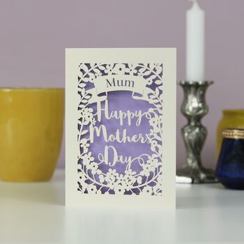 Personalised Papercut Happy Mother's Day Card, 10 of 10