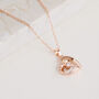 Rose Gold Hollow Heart Pendant Necklace With Crystal Detail, thumbnail 3 of 3