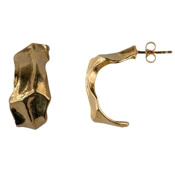 Mea 18 Carat Gold Vermeil Sculptural Hoop Earrings, 2 of 6