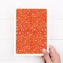 Orange Seaweed Pattern Greeting Card, thumbnail 1 of 4