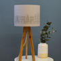 Grey Linen Deco Building Drum Lampshade, thumbnail 2 of 3