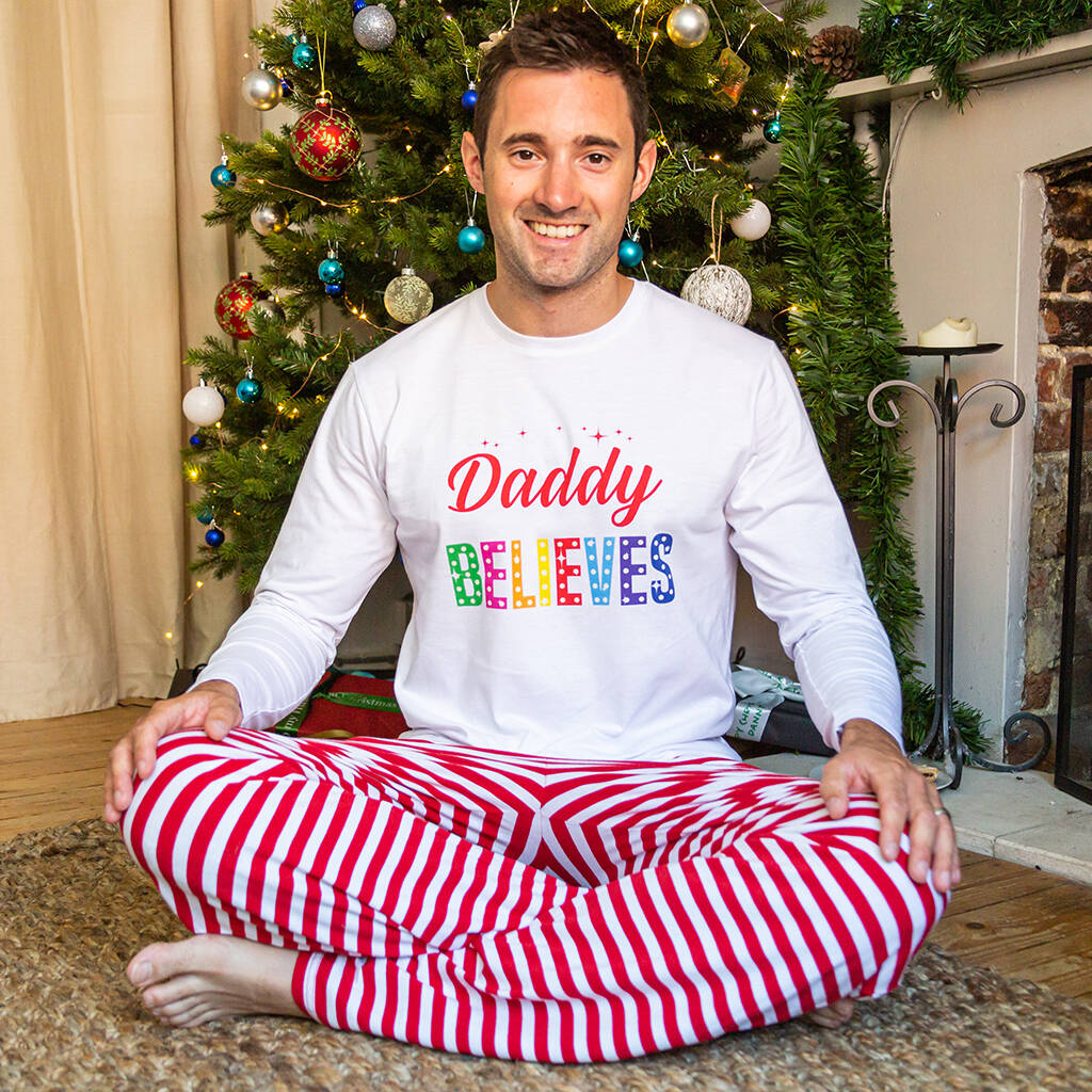 Men's Believes Personalised Christmas Pyjamas, 1 of 4