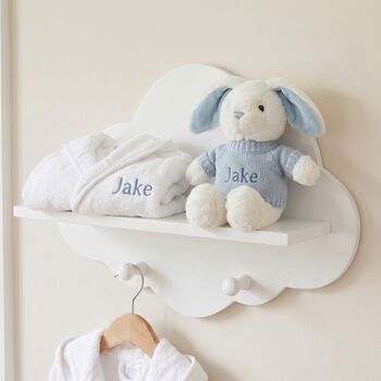 Personalised Baby Boy Bunny And Bathrobe Hamper, 2 of 9