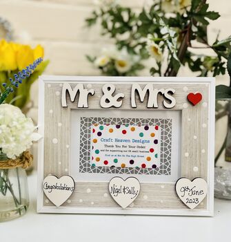 Personalised Mr Mrs Wedding Gift Photo Frame, 3 of 5