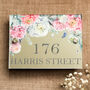Personalised Mirrored Pink Peony House Door Number Sign, thumbnail 3 of 7