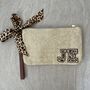 Personalised Leopard Print Straw Clutch Bag, thumbnail 5 of 5