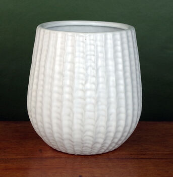 White Ceramic Planter Plant Pot, 2 of 2