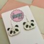 Panda Glitter Statement Earrings / Panda Lover Gift / Zoo Lover Gift / Birthday Gift For Her, thumbnail 3 of 5