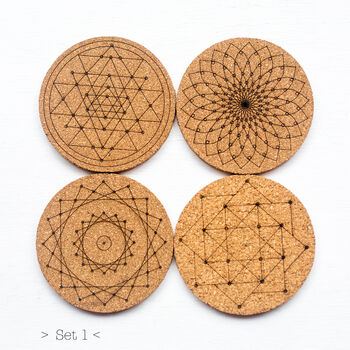 Geometric Cork Coaster Set, 8 of 9